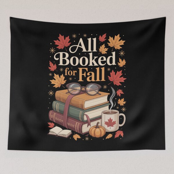 Item preview, All Booked for Fall Autumn Reading Cozy Bookish Fall Vibes designed and sold by PunkNation-Arts.