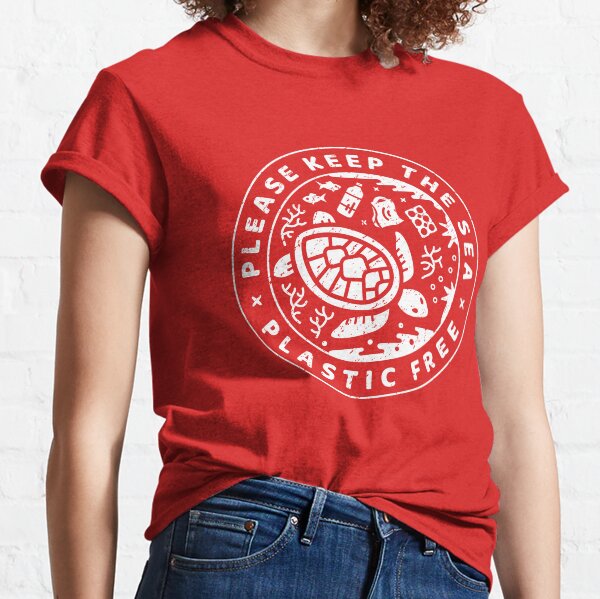 Please Keep the Sea Plastic Free Underwater Scene Classic T-Shirt