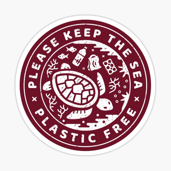 Please Keep the Sea Plastic Free Underwater Scene Sticker