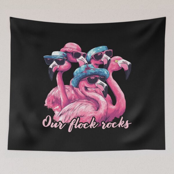 Item preview, Cool Flamingo Squad Our Flock Rocks Shirt designed and sold by LashondaGreen89.