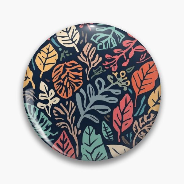 Item preview, Vibrant Colors Fallen Leaves Art Botanical Pattern on Dark Background designed and sold by Caira-Design.