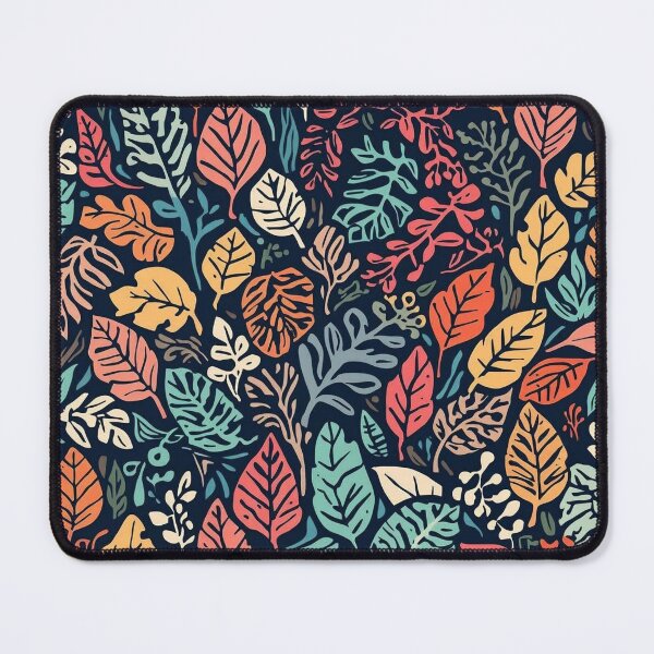 Item preview, Vibrant Colors Fallen Leaves Art Botanical Pattern on Dark Background designed and sold by Caira-Design.