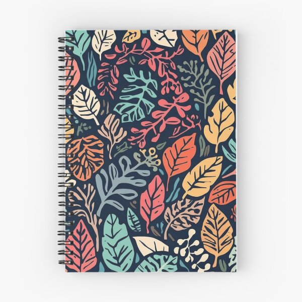 Item preview, Vibrant Colors Fallen Leaves Art Botanical Pattern on Dark Background designed and sold by Caira-Design.