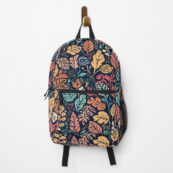 Item preview, Vibrant Colors Fallen Leaves Art Botanical Pattern on Dark Background designed and sold by Caira-Design.