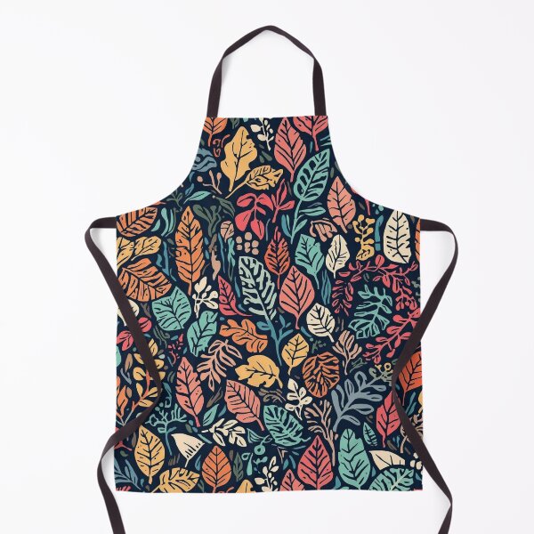 Item preview, Vibrant Colors Fallen Leaves Art Botanical Pattern on Dark Background designed and sold by Caira-Design.