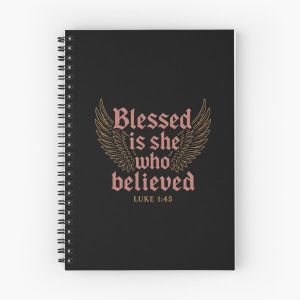 Item preview, “Blessed is she who believed that the Lord would fulfill His promises to her.” — Luke 1:45 designed and sold by Faith In Black Designs.