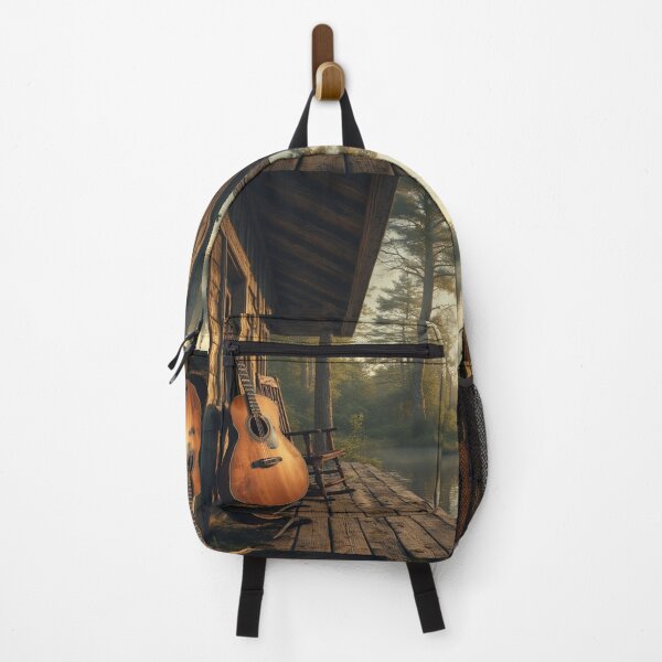 Item preview, Acoustic Guitar Porch View | Lakeside Retreat for the Country Music Soul designed and sold by David R Sawin The Architects Of Eden.