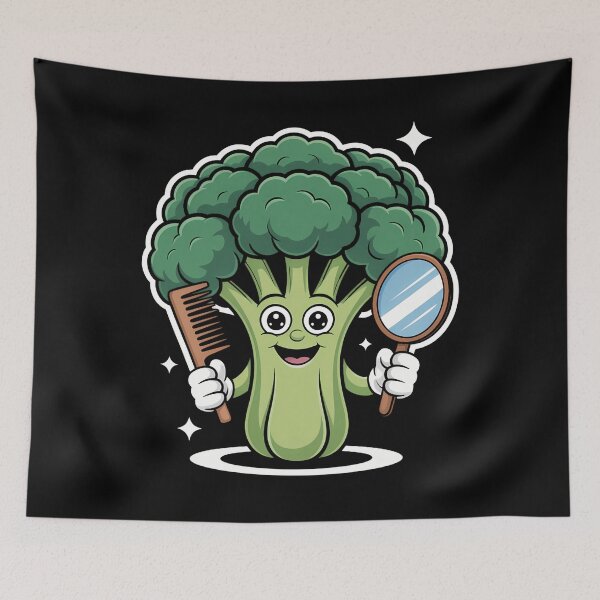 Item preview, Broccoli Combing Its Broccoli Hair designed and sold by PunkNation-Arts.
