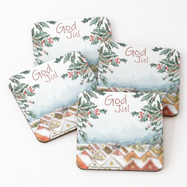 Item preview, God Jul – Bryggen Bergen Christmas Art designed and sold by Grind107.