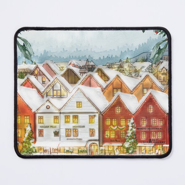 Item preview, God Jul – Bryggen Bergen Christmas Art designed and sold by Grind107.