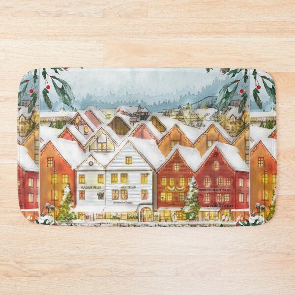 Item preview, God Jul – Bryggen Bergen Christmas Art designed and sold by Grind107.