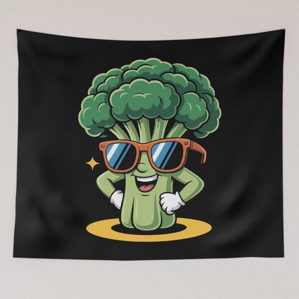 Item preview, Broccoli Face with Sunglasses designed and sold by PunkNation-Arts.