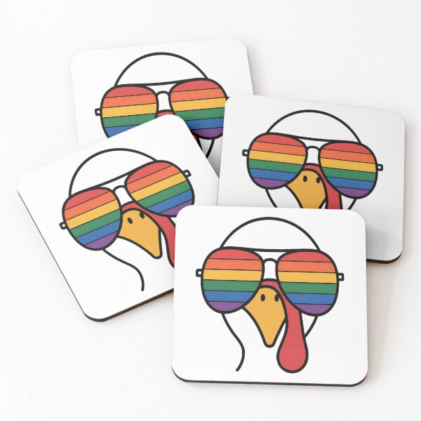 Item preview, Gay Turkey Face LGBT Thanksgiving Rainbow Pride Flag Cute designed and sold by VladoZork.