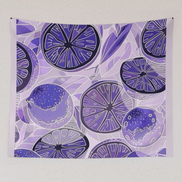Item preview, Purple half sllices citrus lemon fruit pattern  designed and sold by PATTERN4PATTERN.