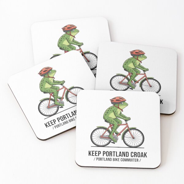 Item preview, Keep Portland Croak! Bicycle Commuter Frog | Funny PDX Bike Rider designed and sold by Sitred123.