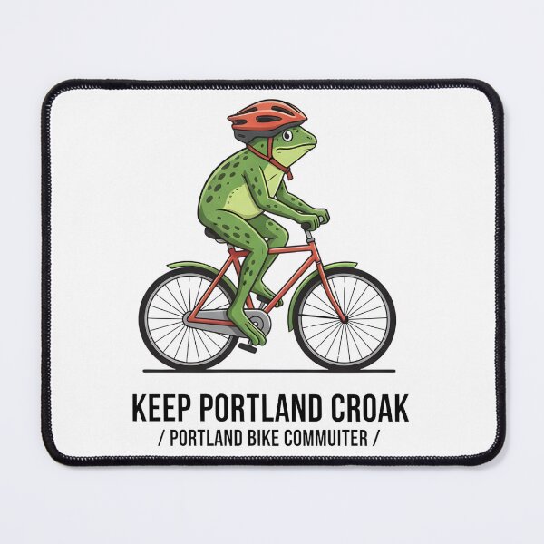 Item preview, Keep Portland Croak! Bicycle Commuter Frog | Funny PDX Bike Rider designed and sold by Sitred123.