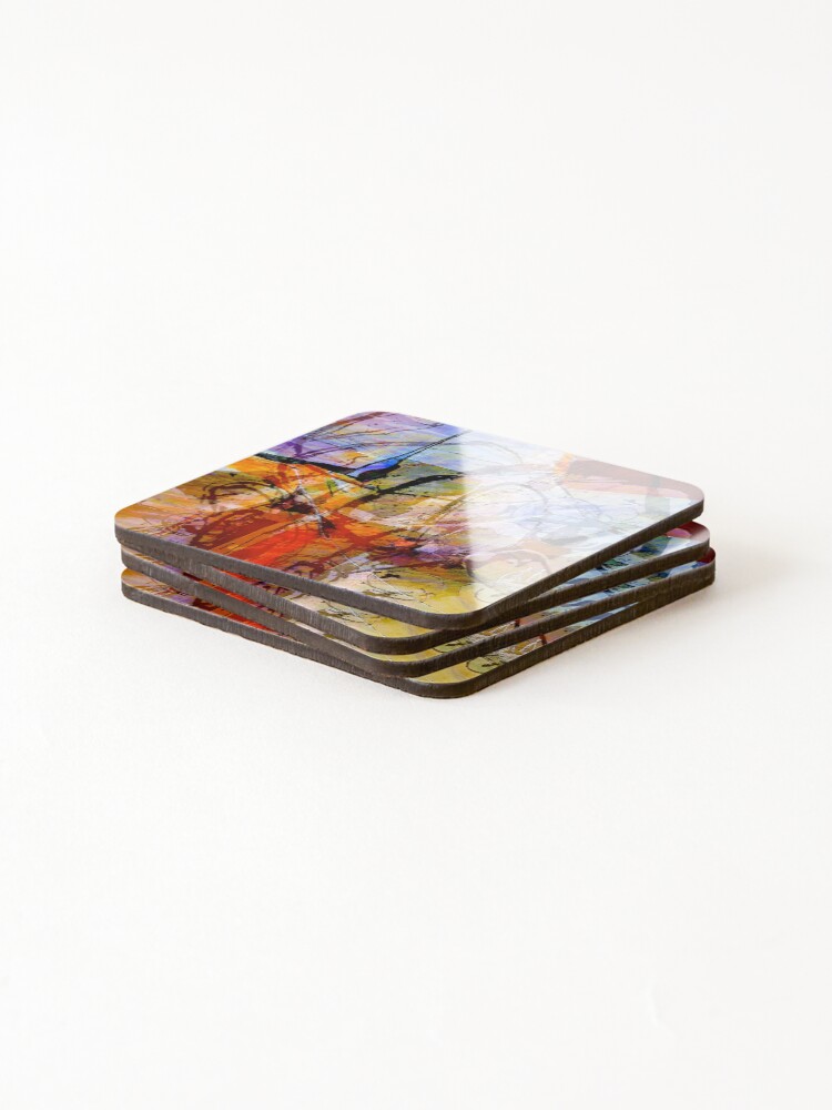 Thumbnail 4 of 5, Coasters (Set of 4), Abstract Landscape designed and sold by ViaARTfactory.