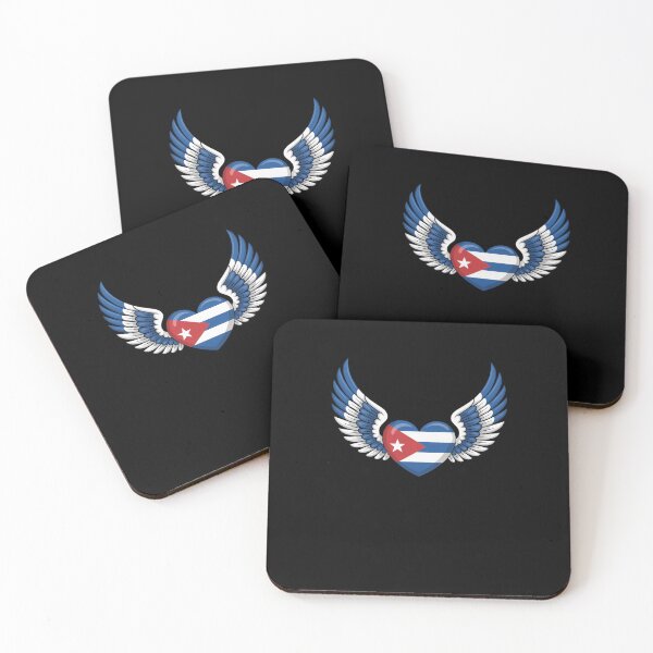Item preview, Cuban Heart with Angel Wings in Flag Colors designed and sold by snowry.