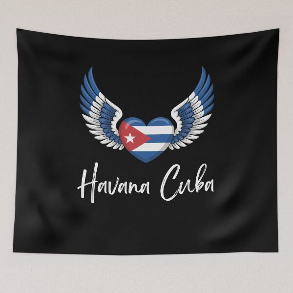 Item preview, Havanna Cuba Heart with Angel Wings in Cuban Flag Colors designed and sold by snowry.