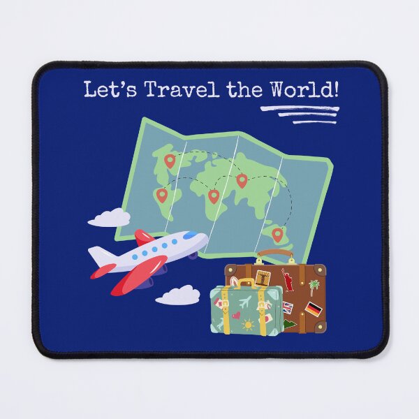 Item preview, Travel the World Map, Plane, Suitcases designed and sold by Sailing Llamas.