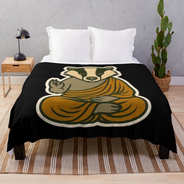 Item preview, Cute Zen Animal Meditation Buddha Art: Badger designed and sold by PinUpPizzazz.