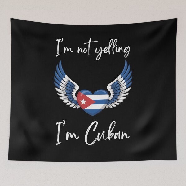 Item preview, I'm not yelling I'm Cuban Heart with Angel Wings Cuban flag designed and sold by snowry.