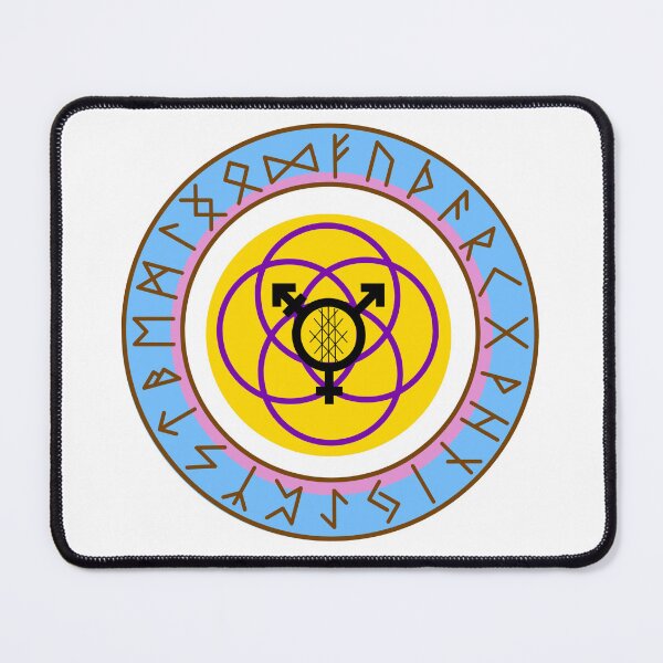Item preview, trans pride flag with runes designed and sold by JaiMohan_art.