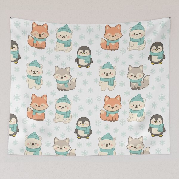 Item preview, Cute Winter Animals Pattern designed and sold by mhose3.