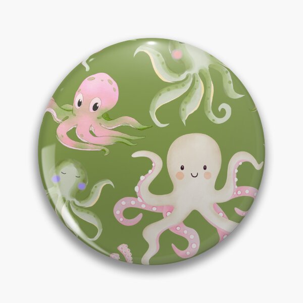 Item preview, Octopus and seaweed of green designed and sold by andrasdesignssss.