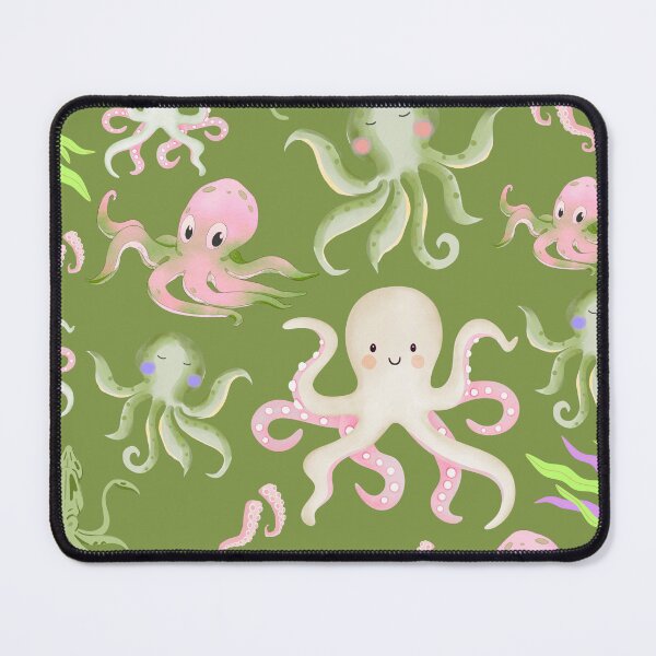 Item preview, Octopus and seaweed of green designed and sold by andrasdesignssss.