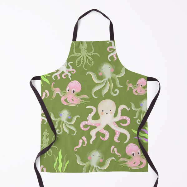 Item preview, Octopus and seaweed of green designed and sold by andrasdesignssss.