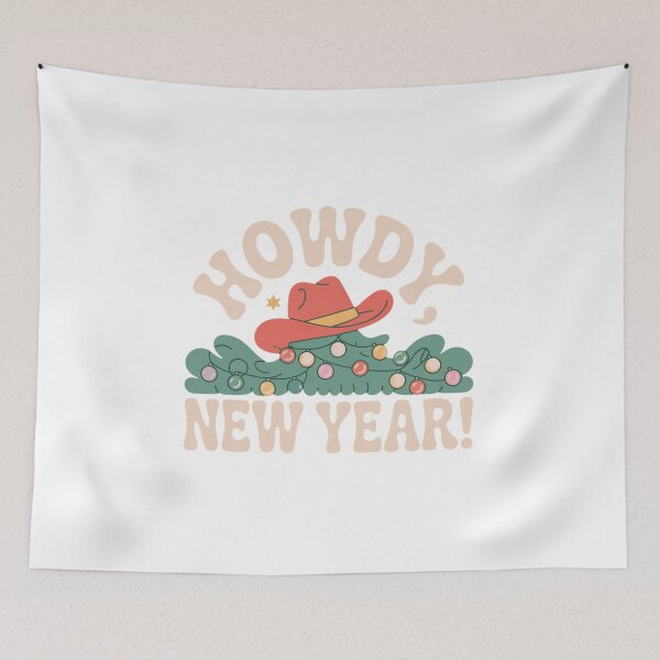 Item preview, Retro Western Howdy New Year Greeting Festive Cowboy Style designed and sold by chattsuede.