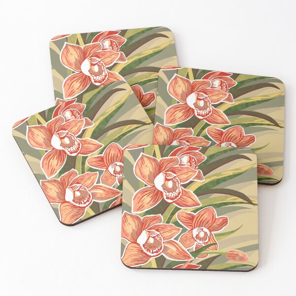 Item preview, Garlands of Orange Cymbidium Orchid designed and sold by Linda Maliuana.