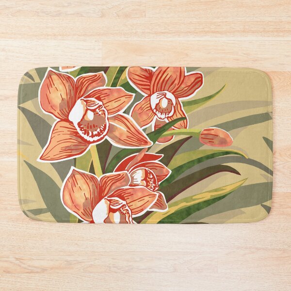 Item preview, Garlands of Orange Cymbidium Orchid designed and sold by Linda Maliuana.