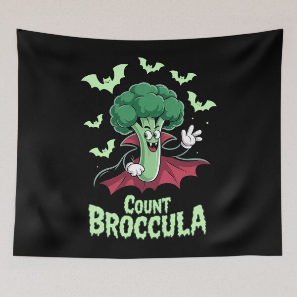 Item preview, Count Broccula - Broccoli Vampire Craves Your Green Juice designed and sold by HellD3vil-Art.