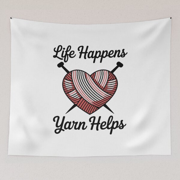 Item preview, Life Happens Yarn Helps Funny Saying for Knitting Lovers designed and sold by marcusry.
