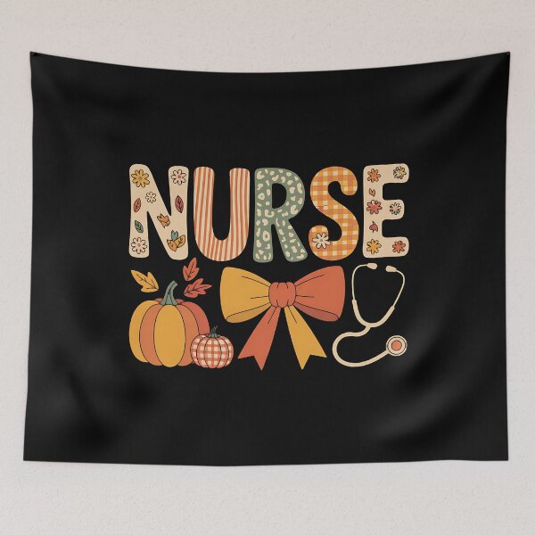 Item preview, Pumpkin Nurse Thanksgiving Stethoscope Fall Scrub Top ER designed and sold by BakeryDozen.