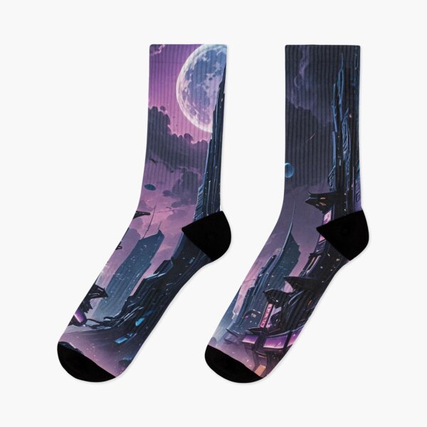 Item preview, Futuristic City Under a Purple Moon designed and sold by jrsloa.