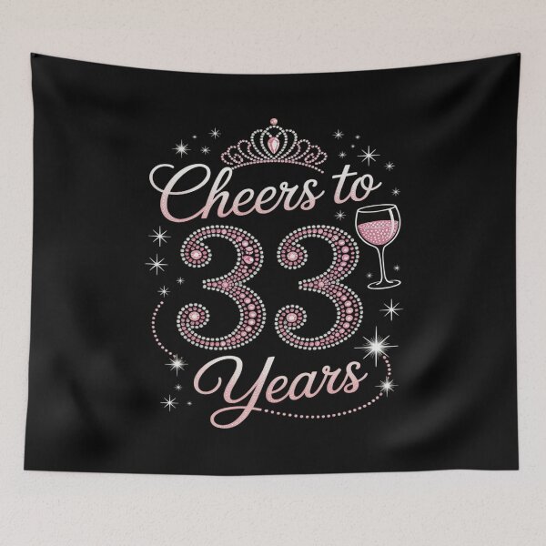 Item preview, Cheers To 33 Years Old 33th Birthday Queen Drink Wine Party designed and sold by ticlitule.
