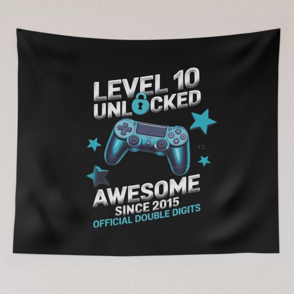 Item preview, Level 10 Unlocked Awesome Since 2015 10th Birthday Gaming designed and sold by RayArmstrong.