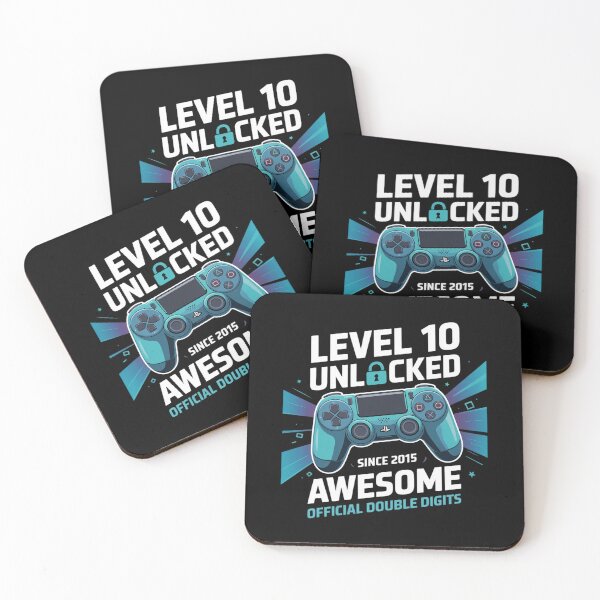 Item preview, Level 10 Unlocked Awesome Since 2015 10th Birthday Gaming 3 designed and sold by khorbiasieno.
