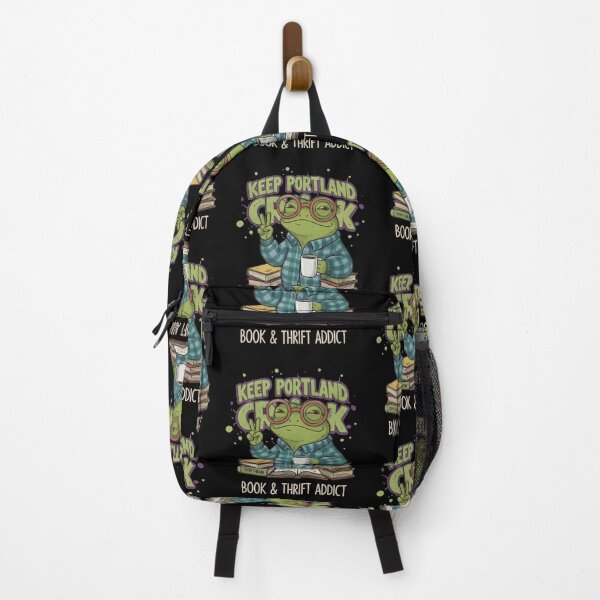 Item preview, Keep Portland Croak! Book & Thrift Addict Frog | Hipster Reader PDX designed and sold by Sitred123.