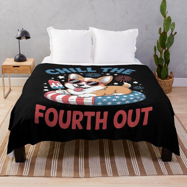 Item preview, Chill 4th Out Cute Corgi Patriotic Fun Fest Summer Funny designed and sold by ticlitule.