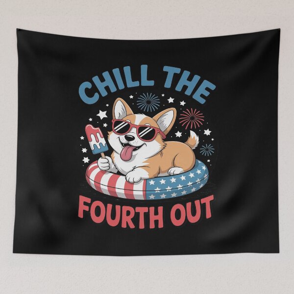 Item preview, Chill 4th Out Cute Corgi Patriotic Fun Fest Summer Funny designed and sold by ticlitule.