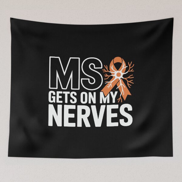 Item preview, Multiple Sclerosis Awareness MS Gets On My Nerves Orange Ribbon Support designed and sold by tmerchtrends.