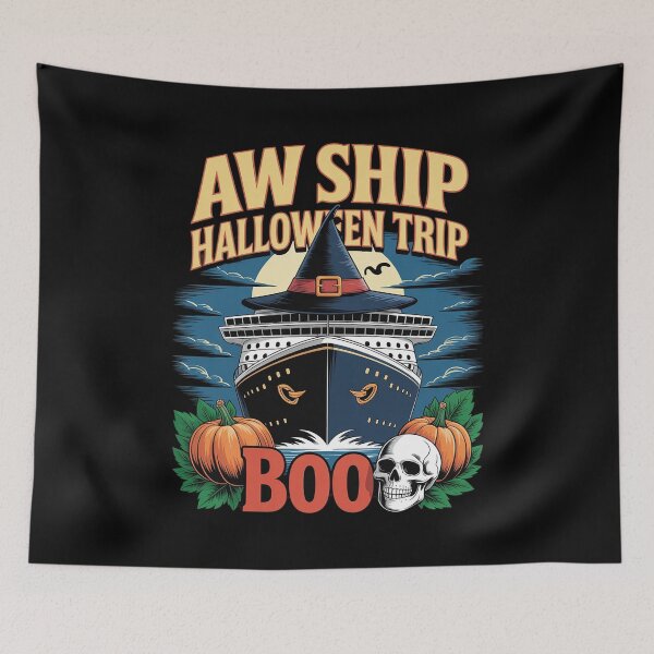Item preview, Happy Halloween Aw Ship Halloween Trip Spooky Pumpkin Cruise designed and sold by BeetleMalon.