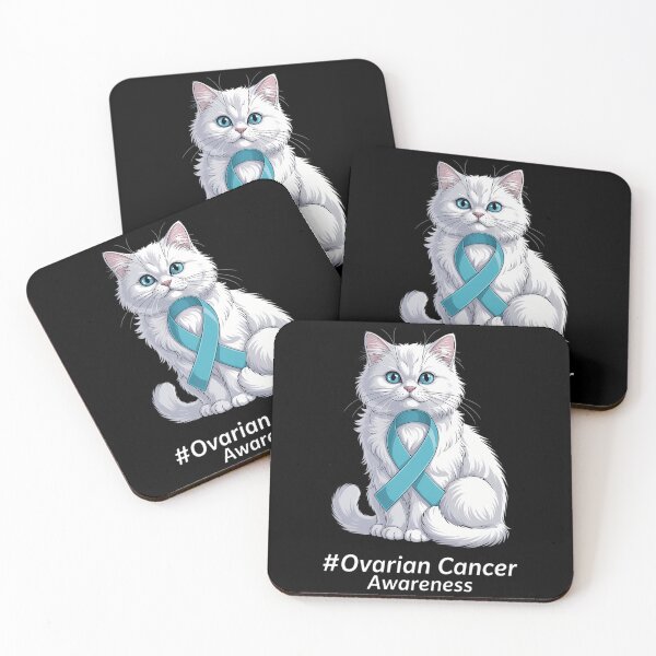 Item preview, Ovarian Cancer Awareness Month Ribbon Cat Lovers designed and sold by DoorwayThreads.