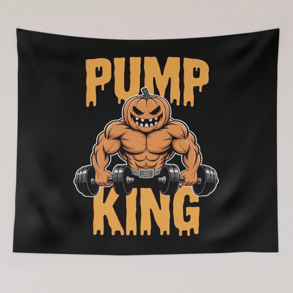 Item preview, Pump King Halloween Gym Workout Lifting Pumpkin Pun designed and sold by Moon-Ape.
