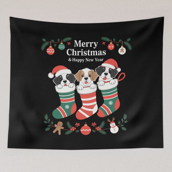 Item preview, Bernedoodle Dog in Christmas designed and sold by ValerieRodrigue.