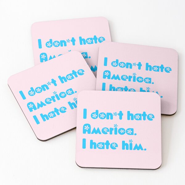 Item preview, I don't hate America - I hate him (baby blue flowers) designed and sold by Thelittlelord.